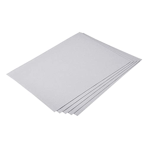 MECCANIXITY Glitter EVA Foam Sheets Silver Tone Self Adhesive Back 15.7 x 11.8 Inch 1.6mm Thickness for Crafts DIY 5 Pcs