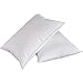 puredown Natural White Goose Feather Down Pillow Egyptian Cotton Cover 500 Fill Power King Size Set of 2