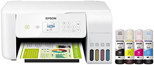 Epson EcoTank ET Series Wireless Color Inkjet All-in-One Supertank Printer for Home Office – Print Scan Copy – Voice Activated, 10.5 ppm, 5760 x 1440 dpi, 1.44″ LCD, Ethernet, Borderless Printing