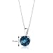 PEORA 14K White Gold London Blue Topaz Pendant for Women, Natural Gemstone Classic Solitaire, 2.50 Carats Round Shape 8mm, December Birthstone Necklace, Gold Necklace, w/Jewelry Box