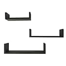 EWEI'S HomeWares 3 Floating U Shelves, Espresso Finish