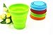 MIAO JIN 8 Pcs Silicone Collapsible Travel Cup Expandable Drinking Cup Foldable Drinking Mug for Outdoor Camping and Hiking (Blue, Red, Green, Orange)thumb 1