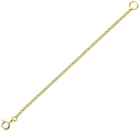 Sterling Silver Necklace Extender (NOT a SET) 1.5mm Ultra Fine Chain Necklace Extender for 925 sterling silver bracelets for Women, Anklets,14k Gold Plated Sterling Silver Jewelry, 2/3/4/6"