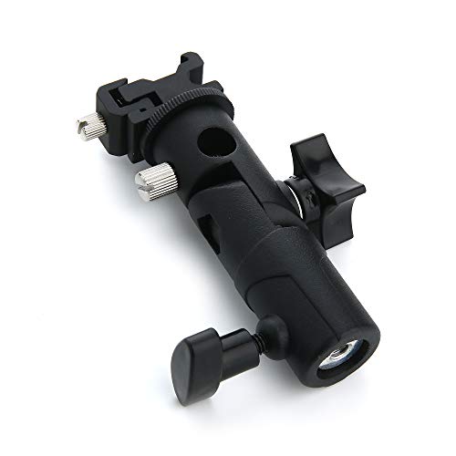 Bestshoot Professional Universal E Type Camera Flash Speedlite Mount Swivel Light Stand Bracket Umbrella Shoe Holder Fits Canon Nikon Pentax Olympus Nissin Metz and other Speedlite Flashes with Standa
