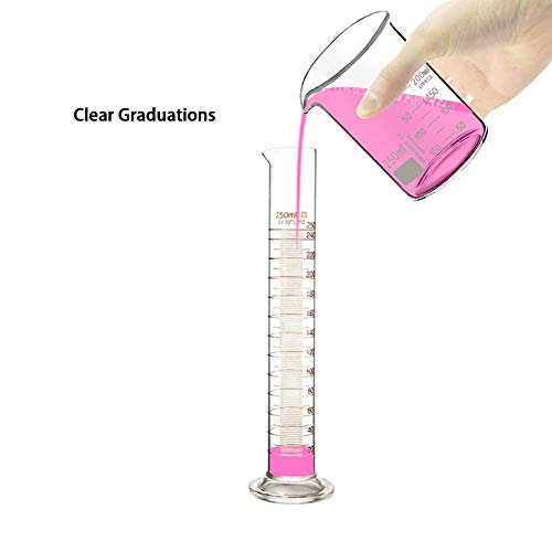 Borosilicate Glass 250ml Graduated Cylinder Measuring Cylinder - Thumbnail 2