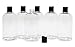 Baire Bottles 16 oz Empty Plastic Bottles with Squeeze Top for Shampoo Bottles, Lotion Bottle, Hand Sanitizer, 6 Pack, Waterproof Labels, PET, BPA Free USA (Clear with Black Disc, Damask Labels)
