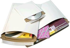 100 -7 x 9 Stay Flat Rigid Mailer Cardboard White Envelope