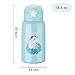 Unicorn Water Bottle with Straw for Kids, Cute Toddler Stainless Steel Thermos Cup with Carrier Holder Shoulder Strap and Spare Cover Lid, Insulated Leakproof BPA Free Flip Lid (18.6 oz Blue)
