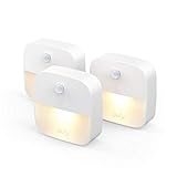 eufy Lumi Stick-On Night Light, Warm White LED, Motion Sensor, Stick-Anywhere, Closet Light, Wall Light for Bedroom, Bathroom, Kitchen, Hallway, Stairs, Energy Efficient, Compact, 3-pack