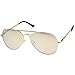 zeroUV - Premium Full Mirrored Aviator Sunglasses w/ Flash Mirror Lens (Gold / Pink)