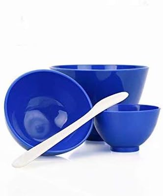 ALKITA 3PCS New Flexible Silicone Mixing Bowls + 1 Spatulas Grip Color Blue