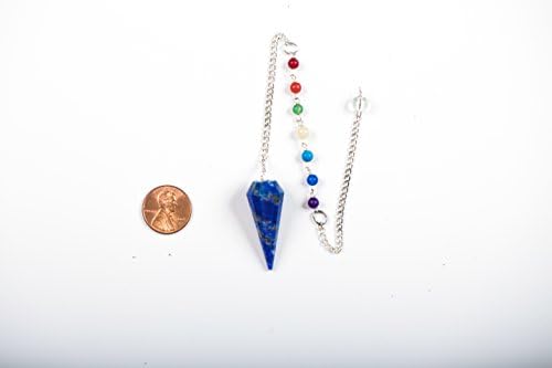 Lapis Lazuli Faceted Chakra Pendulum for Scrying, Dowsing, Divination, Reiki, Chakra Testing, Chi from The Goddess Menagerie