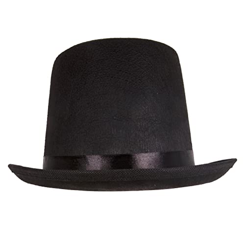 Kangaroo Black Top Hat Men Costume - Tophat Stove pipe Hat - Giant Tall Halloween Formal Cosplay Costume Accessory Dress up Apparel