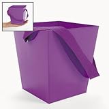 PURPLE CARDBOARD BUCKET RIBBON HANDLE (6 PIECES)