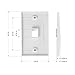 Cable Matters UL Listed 10-Pack 1 Port Keystone Wall Plate (Cat6, Cat5e Ethernet Wall Plate) in White