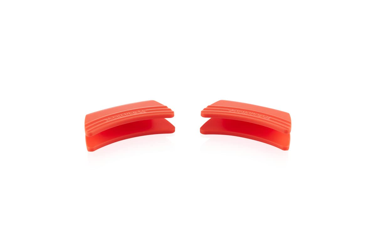 LE CREUSET x2 Silicone Side Handle Grip Flame -Standard Pkg — image 1