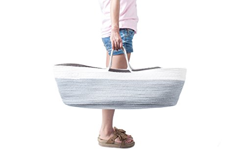 ICEBLUE Spacious Soft Moses Basket Cradle Bedding Set Nursery Storage Basket Toy Basket Baby Shower gift set (gender-neutral) - Thumbnail 6