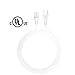PWR+ 2 Prong 12 Ft Power Cord for TV LED LCD Insignia Toshiba Samsung Sony TCL Sharp JVC Hisense LG Electronics 2-Slot Cable White