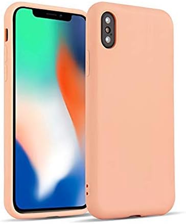 SEVNLUX iPhone Xs XS Max XR Magnetic Case, Free +HD Screen Protector, Soft Silicone Gel Rubber Bumper Anti-Scratch Microfiber Lining Hard Shell Shockproof Full-Body Protective Cover (Peach, XS MAX)