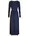 VOTEPRETTY Women's V-Neck Long Sleeve Casual Loose Button Maxi Long Dress with Pockets(Navy,XXL)