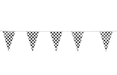 Awesome Race Car/Checkered Flag Decor/Supplies - 100 ft. Pennant Race Banner & 16 Race Luncheon Napkins