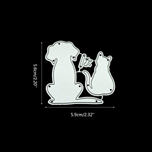 Hukai Dog Cat DIY Metal Cutting Dies Stencil Scrapbooking Photo Album Stamp Paper Card Crafts Decro,Good Gift for Your Kids to Cultivate Their Hands-on Ability