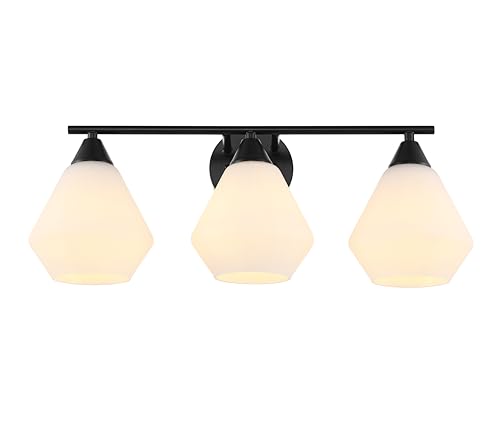 SAFAVIEH Lighting Collection Amani Black/White 3-Light Wall Sconce Light Fixtur…