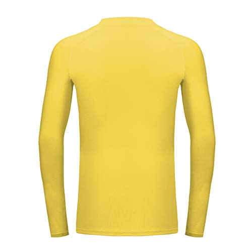PIQIDIG Compression Shirts for Boys Long Sleeve Youth Base Layer Under Shirts Yellow XS - Thumbnail 5