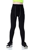 QingCheng Boys & Girls Compression Tights Sport Leggings Base Layer Soccer Hockey Thermal Pants for Kids