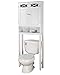 Teamson Home Dawson Wooden 2-Door Bathroom Etagere Over The Toilet Space Saver Cabinet with Interior Adjustable Shelf and Open Shelf, White with Chrome Knobs