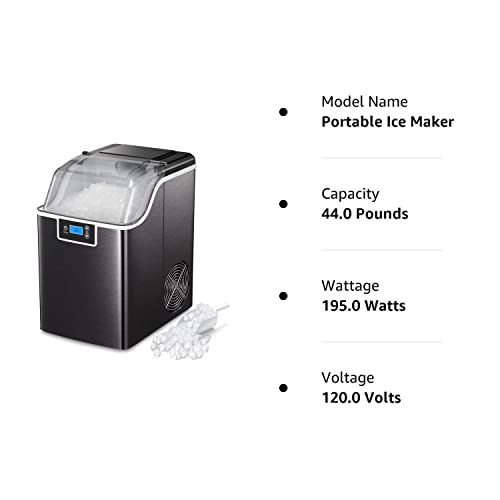 Kismile Nugget Ice Maker Countertop,Portable Compact Ice Maker Machine