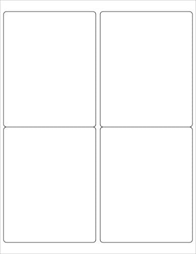 (6 Sheets) 24 4x5 INCH Matte White Stickers for Laser/Inkjet Printers, Blank - Size: 8-1/2"X11" Standard Sheets