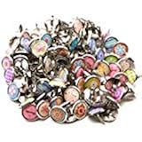 Timoo Round Paper Fasteners, 12MM Metal Brads Fasteners Mixed Colors Mini Brads for Scrapbooking Crafts DIY Paper, 100 Pcs