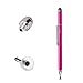H&T(TM) Second Generation Fine Point Stylus with Two Tip [2 in 1] for Ipad, Ipad Air, Ipad Mini, Iphone, Samsung Galaxy, Nexus, Lg G Pad, HTC and Other Touch Screen Devices (Rosered)