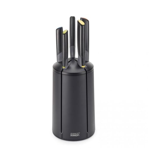 Joseph Joseph Elevate Knives 5 piece Carousel Set with rotating knife block, Japanese Stainless Steel - Multicolor
