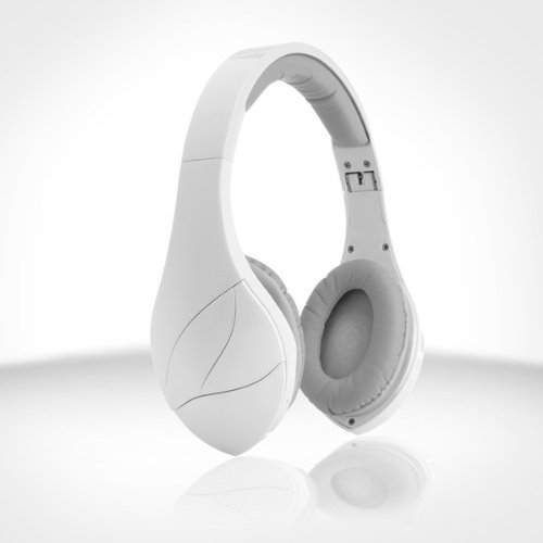 Velodyne vFree Bluetooth Wireless Stereo Headphone with Built-in Mic For Apple iPhone iPad and Android Devices (Gloss White)