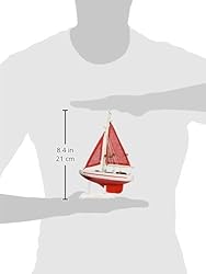 Hampton Nautical Red Sailboat with Red Sails