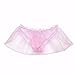 Crossdress Panties Feeshow Men's Jockstrap Lace Briefs Sissy Pouch Underwear Ruffle Skirted Pink X-Large