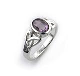 Sterling Silver Celtic Knot and Purple Genuine Amethyst Ring(Sizes 4,5,6,7,8,9,10,11,12)