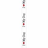 Offray I Love My Dog Craft Ribbon, 5/8-Inch x 12-Feet, White & Red