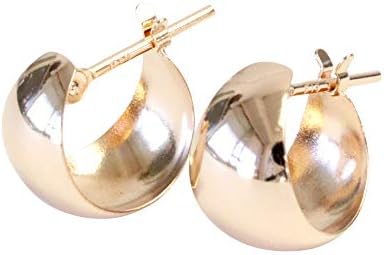 【ジュエリーエクセレンテ】K18 フープピアス 7mm×10mm ムーンピアス 月甲ピアス 地金ピアス フープ ピンクゴールド