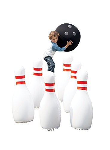 HearthSongÂ® Giant Bowling Game, Inflatable - Classic Red, White, and Black - 29