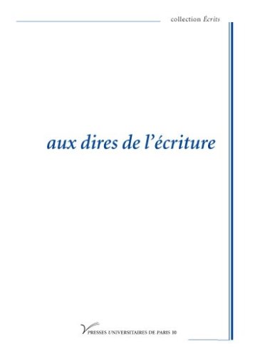 Aux dires de l'écriture