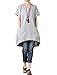 Mordenmiss Women's Cotton Linen Tunic Tops Hi-Low Dresses with Pockets XL-Gray