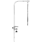 Pet Edge Master Equipment Silver Aluminum Pet Grooming Arm & Clamp - Adjustable Height to 36", Fits Most Grooming Tables