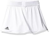 adidas Girls Tennis Club Skirt, White/Glow Orange, Large