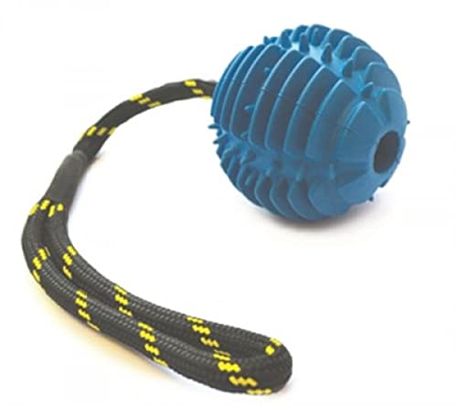 Happy Pet Atomic Galactic Tough Ball On Rope Dog Toy Strong Fun Interactive Chewing Playing Catch Fetch Lightweight Tugging Pulling for All Breeds 2.5"