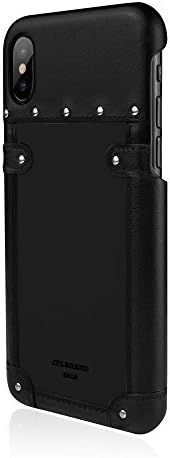 JTLEGEND Heritage Collection iPhone Stylish Le Coffret Cowhide Leather Back Case for Apple iPhone X - Black