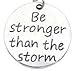 Unique Personilized Charm Stainless Steel Strong Women's Lanyard, ID Badge Card Holder Teacher Nurse Cruise Keys Phone (Be Stronger Than the Storm)