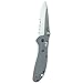 Benchmade - Griptilian 551-1 Knife, Serrated Drop-Point, Satin Finish, Gray Handle